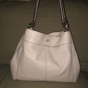 New with tags white leather coach purse